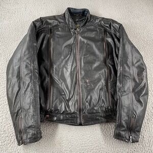Hein Gericke Echt Leder Leather Motorcycle Jacket With Removable Liner Size 44